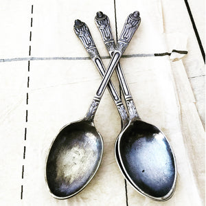 Three Vintage Apostle Teaspoons, Vintage Cutlery