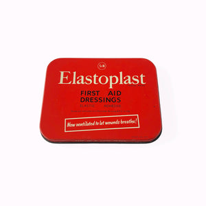 Vintage Red Elastoplast First Aid Dressings Tin with original dressings at Ten Green Balloons Marketplace