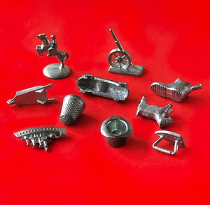 Vintage Metal Monopoly <br> Game Pieces