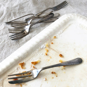 Six Vintage Silver Plated Art Deco Style Cake Forks at Ten Green Balloons Marketplace